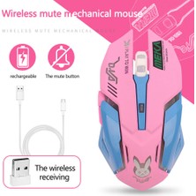 Generic USB Kablosuz Oyun Fare Pembe Bilgisayar Profesyonel E-Spor Mouse 2400 Dpı Renkli Aydınlatmalı Sessiz Fare Lol Veri Dizüstü Pc (Yurt Dışından)