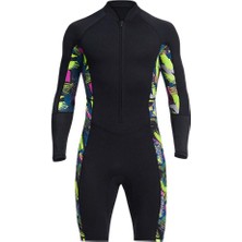 B Baosity Erkekler 1.5mm Wetsuit Shorty Uzun Kollu Uv Koruma Spearfishing Sörf Xxxl Için