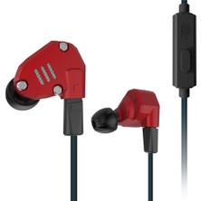 Kz Zs6 1.2 M Asılı Kulak Sporları 3.5mm Tel Kontrol Kulaklık (Kırmızı) (Yurt Dışından)