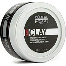 Loreal Homme Clay Güçlü Mat Wax 50ML Saç Şekillendirici Krem ve Wax