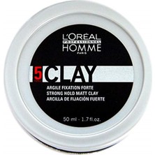 Loreal Homme Clay Güçlü Mat Wax 50ML Saç Şekillendirici Krem ve Wax
