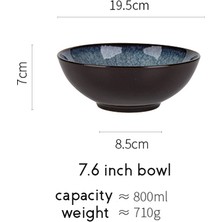 Three Beans 7.6 Inç Retro Porselen Kase Japon Tarzı Fırın Pirinç, Çorba, Erişte, Tahıl Gevreği, Salata ve Tatlılar Için Seramik Kase | Kaseler (Yurt Dışından)