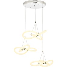 Avonni AV-5275-3KT Krom Kaplama Modern Avize LED Metal Pleksi H: 100 cm, Ø: 50 cm