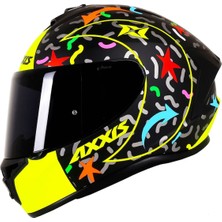 Axxis Draken Crazy Matt Fluor - Yellow Full Face Motosiklet Kaskı