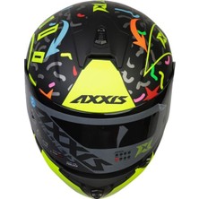 Axxis Draken Crazy Matt Fluor - Yellow Full Face Motosiklet Kaskı