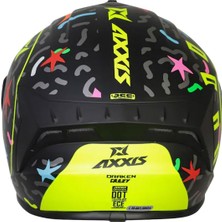 Axxis Draken Crazy Matt Fluor - Yellow Full Face Motosiklet Kaskı