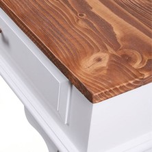 Roys Ahşap 100 cm Çekmeceli Beyaz Ceviz Dresuar