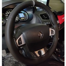 Gürler Oto Kılıf ve Aksesuar Dikmeli Direksiyon Kılıfı Gri Yüzüklü 37-39CM