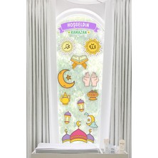 Msticker Hoşgeldin Ramazan Dua Cami  Ay Fener Figürleri Cam Duvar Dekorasyon Sticker Seti