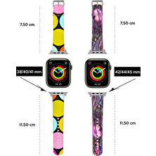 Cekuonline Apple Watch 1 2 3 4 6 7 Se 40 mm Popart Silikon Kordon Kayış - Carma