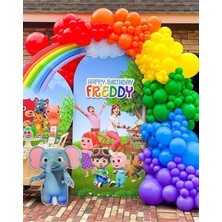 Best Parti Gökkuşağı Renkleri Konsept Balon 70 Adet ve 5 mt Balon Zincir