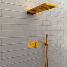 Fause Ankastre Comfort Panel Şelale Duş Seti Altın Gold FAU110-G