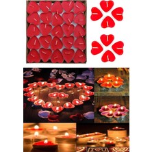 Best Parti  Kırmızı Kalpli Tealight Mum 50'li