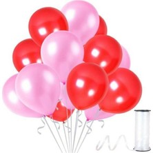 Best Parti Kırmızı Lila Metalik Balon 25 Adet
