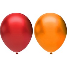 Best Parti Metalik Balon Seti 100 Adet ( Kırmızı, Turuncu)