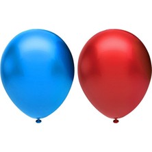 Best Parti Metalik Balon Seti 10 Adet ( Koyu Mavi, Kırmızı)