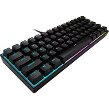 Corsaır K65 CH-9194010-NA Rgb Mını 60 Mechanical Gaming Keyboard Backlit Rgb LED Cherry Mx Red Black Black Pbt Keycaps)