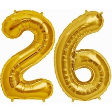 Best Parti 26 Yaş Sayı Folyo Balon Gold 40 Inç 100 cm
