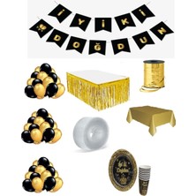 Best Parti Gold Renk Doğum Günü Seti 16 Kişilik