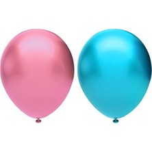 Best Parti Metalik Balon Seti 50 Adet ( Pembe, Koyu Mavi)