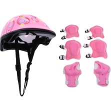 Homyl Çocuklar Bisiklet Kask Kaykay ile Set, Dağ Bisikleti (1x Kask + 2x Ped ve Pembe (Yurt Dışından)