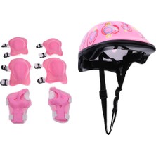 Homyl Çocuklar Bisiklet Kask Kaykay ile Set, Dağ Bisikleti (1x Kask + 2x Ped ve Pembe (Yurt Dışından)