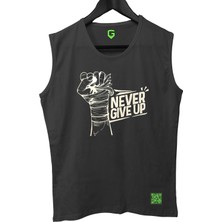 Top Glory Kolsuz Sporcu Tshirt Siyah Renk Nefes Alabilir Kumaş ile Rahat Kesim 2XL
