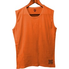Top Glory Kolsuz Sporcu Tshirt Turuncu Renkli Basic Tank Top Nefes Alabilir Kumaş ile Rahat Kullanım