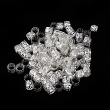 Dolity Saç, Sakallar, Örgüler, Dreadlocks 9mm Dia Için 100 Metal Manşet. Gümüş Rengi (Yurt Dışından)