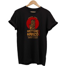 Remonz Kıll Bıll Hattorı Hanzo Baskılı %100 Pamuk Oversize T-Shirt Büyük Beden Tişört