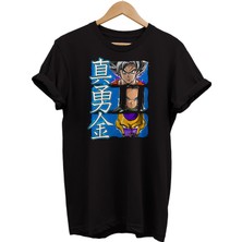 Remonz Dragonball Baskılı Pamuk %100 Pamuk Oversize T-Shirt Büyük Beden Tişört