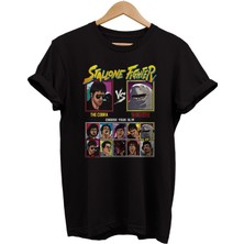 Remonz Sylvester Stallone Baskılı %100 Pamuk Oversize T-Shirt Büyük Beden Tişört