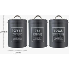 Dolity 3x Mutfak Depolama Kavanoz Çay Kahve Şeker Bider (Yurt Dışından)