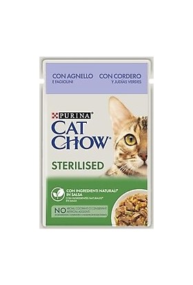 Cat Chow Sterlised Kuzu Etli Yaş Kedi Maması 85 gr 12 Adet