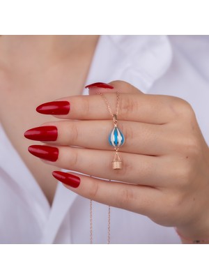 925 Gümüş Uçan Balon 925 Ayar Gümüş Kolye