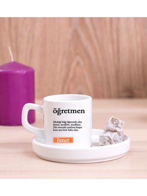 Hediye Dükkanı Kişiye Özel  Öğretmen Kelime Anlamı Concept Türk Kahvesi Fincanı