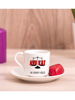 Hediye Dükkanı Kişiye Özel  Avukat Porselen Türk Kahvesi Fincanı