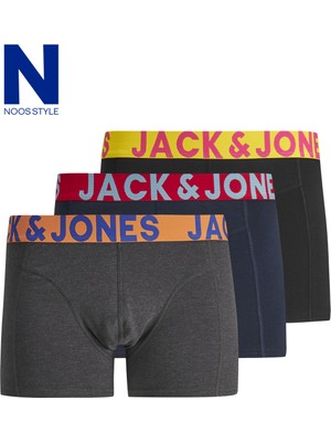 Jack & Jones 3'lü Düz Renk Boxer Paketi