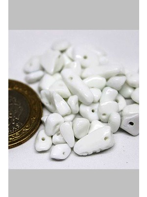 Yaşam Tohumu Delikli Beyaz Kuvars Taşı Mini Boy 50 Adet