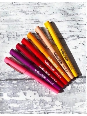 Artline 200 Fineliner 0.4 mm Ince Uçlu Yazı ve Çizim Kalemi 7 Ren