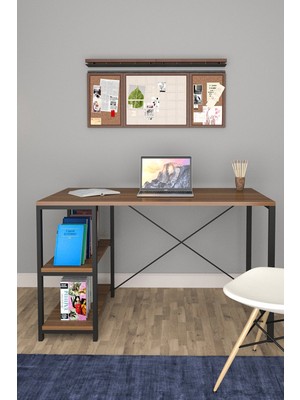 Metal Destekli  Bilgisayar Çalışma Masası 2 Raflı 60X120CM Mdf  ID00499