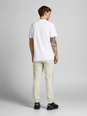 Jack & Jones 12207491_Jcojake Polo Ss Fst Polo Yaka Regular Fit Düz Beyaz Erkek T-Shirt