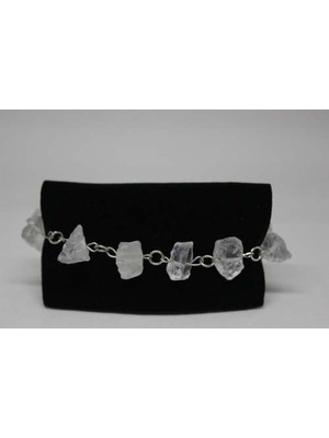 Yaşam Tohumu Kristal Kuvars Ham Taş Bileklik & Küpe Seti