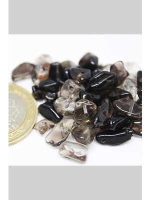 Yaşam Tohumu Delikli Dumanlı Kuvars Taşı Mini Boy 50 Adet