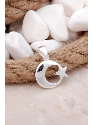 Sümer Telkari Ay Yıldız Gümüş Kolye Ucu 7601