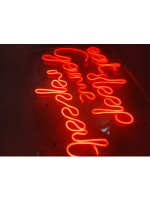 Dekoraven Gamer Eat Sleep Game Repeat Neon Şekiller Işaret Neon  LED Dekoratif Duvar Aydınlatması Neon Duvar Yazısı
