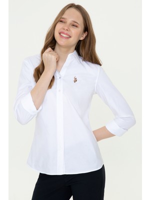 U.S. Polo Assn. Kadın Beyaz Basic Gömlek 50246454-VR013