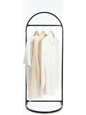 Fec Reklam Butik Stil Oval Konfeksiyon Askılığı Siyah Renk Askılık Siyah Elbise Askılığı