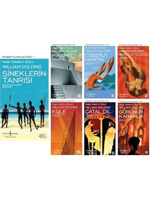 Sineklerin Tanrısı - Piramit - Ceberut Martin - Serbest Düşüş - Kule - Çatal Dil - Görünür Karanlık - Deniz Üçlemesi 1 - 2 - 3 - William Golding - 10 Kitap Set