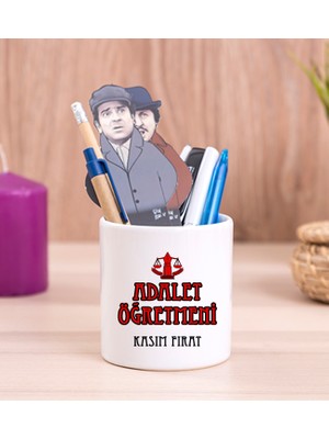 Hediye Dükkanı Kişiye Özel  Adalet Öğretmeni Seramik Kalemlik